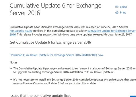 Check for Updates ekran geliyor karmza Microsoft Exchange Server 2016. . Exchange server 2016 cu